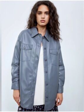 Aritzia Granite Blue XS Vegan Leather Ganna